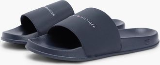 Tommy Hilfiger Mens Tommy Hilfiger Core TH Mens Pool Sliders - Desert Sky - Blue/Black - Size: 10.5