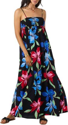 O'Neill Nickie Floral Print Sleeveless Maxi Dress in Black at Nordstrom, Size X-Large