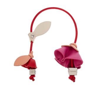 Ganni Bag Accessories, female, Red, Size: ONE SIZE Flower Charm