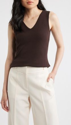 Tahari by ASL Sweater Vest in Espresso at Nordstrom, Size X-Large