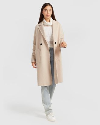 Belle & Bloom Publisher Double-Breasted Wool Blend Coat