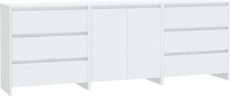 vidaXL 3 Piece Sideboard White Engineered Wood vidaXL