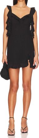 Amanda Uprichard Sonnet Chiffon Ruffle Party Mini Dress In Black