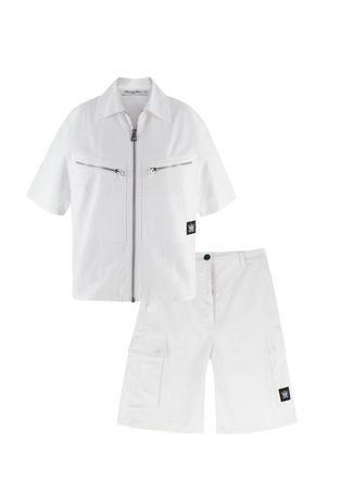 Dior White Denim Zip Shirt and Jorts Set Size XS