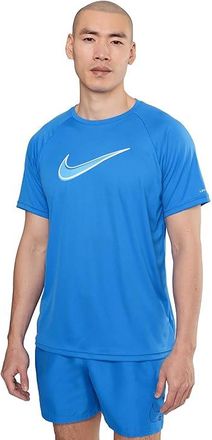 Nike Hydroguard Outline Swoosh Dri-FIT UV Short Sleeve Mens Swimwear Blue Crystal : 2XL, Polyester