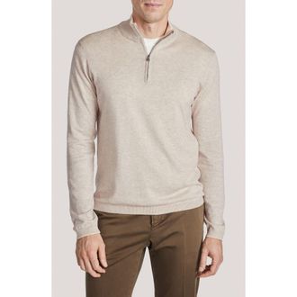 Jack Victor Daniel Quarter-Zip Cotton Sweater in Oyster at Nordstrom, Size Xx-Large