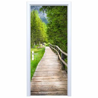 OEM Adhesivo De Tela Para Puerta Con Dise&ntilde;o De Sendero Forestal Hecho De Tablones 548pd
