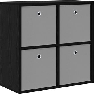 vidaXL Aparador Roble Negro 68,5 X 32 X 67 Cm Vidaxl