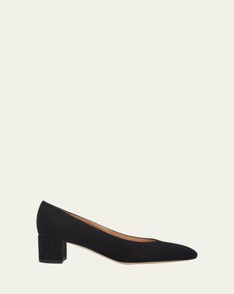 Gianvito Rossi 45mm Piper Suede Pointed-Toe Pumps
