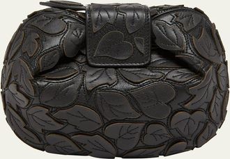 Gabriela Hearst Demi Leaf Applique Nappa Leather Clutch Bag