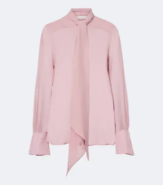 Nina Ricci Tie-neck silk blouse
