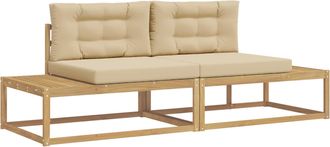 vidaXL Conjunto De Sof&aacute;s De Exterior Poli&eacute;ster Blanco Vidaxl