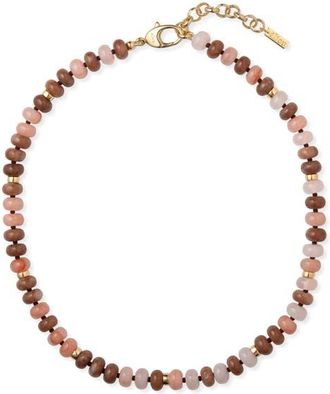 &Eacute;liou Diero Semiprecious Stone Beaded Necklace in Pink/Brown at Nordstrom, Size 16