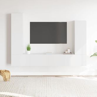 vidaXL Vidaxl - Set De Muebles Para Tv 4 Piezas Madera Contrachapada Blanco