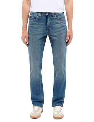 Mustang Straight-Jeans MUSTANG Herren Style Tramper Straight, Herren, Gr. 33, L&auml;nge 34, blau (5000, 582 blau mittel), Denim/Jeans, 99% Baumwolle, 1% Elasthan,