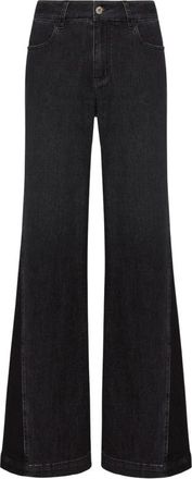 Elena Miro Flare jeans met stretchstof en zij-inzetstukken - Dames - Loose Fit Jeans - Zwart - 3XL - Katoen - Jeans