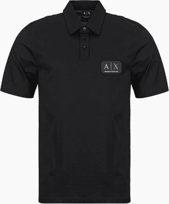 A|X Armani Exchange Mens Regular Fit Embroidered Logo Black/Gold Polo Shirt - Size: 44