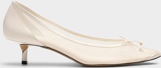 Jacquemus Womens Tourni twisted heel sheer pumps