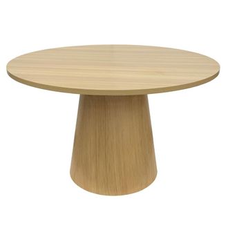 Oviala Mesa de comedor redonda escandinava de 120 cm efecto madera clara