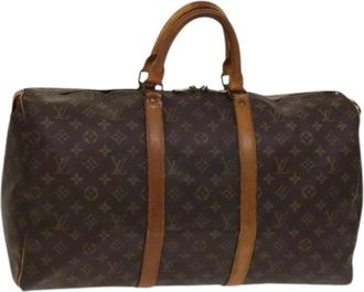 Louis Vuitton Pre-owned Canvas Weekendtas - unisex - Vintage Weekendtas - Bruin - ONE Size - Vintage