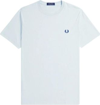 Fred Perry Blauw Logo Tee Geborduurde Stijl - Heren - T-shirts - Blauw - XL - Tops