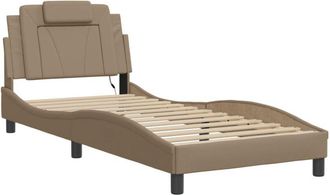 vidaXL Estructura de cama con led sin colchón cappuccino 90x200 cm Vidaxl