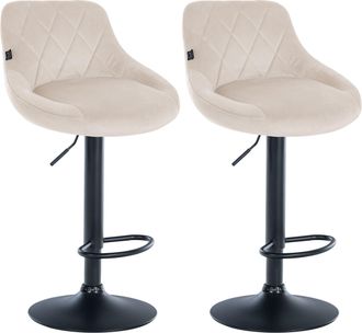 Clp Clp - Set De 2 Taburetes Lazio En Terciopelo Crema Negro