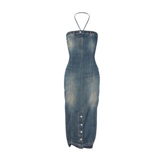 Moschino Midi Dresses, female, Blue, Size: M Denim Dress