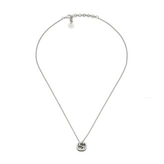 Gucci Accessoires, Dames, Grijs, ONE Size, Interlocking Kristal Hanger Ketting