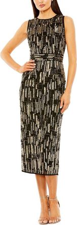 Mac Duggal Beaded Sleeveless Midi Dress