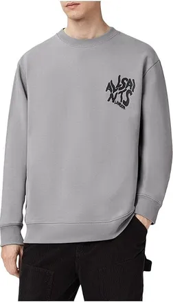 AllSaints Orlando Crew Mens Sweatshirt March Grey : LG, Cotton