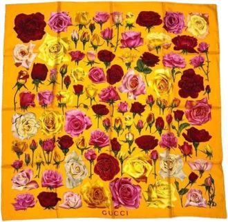 Gucci Pre-owned Scarves, female, Multicolor, Size: ONE SIZE Pre-owned Vintage Silk Scarf