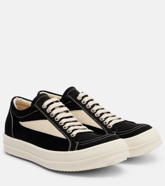 Rick Owens DRKSHDW Vintage suede-trimmed canvas sneakers