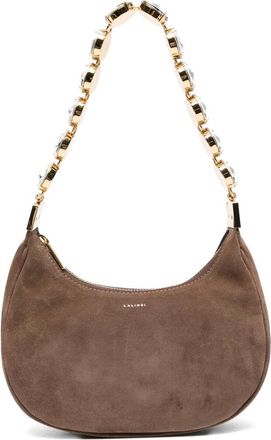 L'Alingi Crystal-embellished Suede Shoulder Bag
