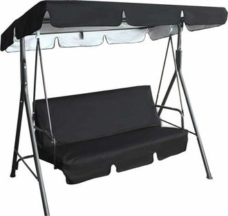 OEM Toile De Balancelle - Oxford 210d Impermeable Anti-uv - Para Asiento De Balanc&iacute;n Exterior - 190x132x15 Cm - Negro