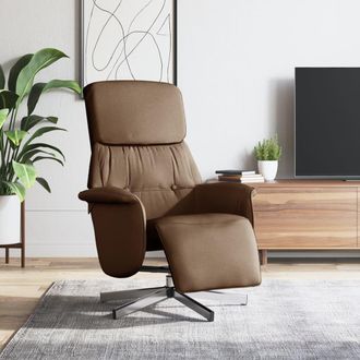 vidaXL Sill&oacute;n Reclinable Con Reposapi&eacute;s Tela Marr&oacute;n Vidaxl