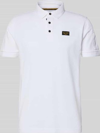PME Legend Slim Fit Poloshirt mit Label-Stitching Modell TRACKWAY in Weiss, Gr&ouml;&szlig;e XXXL