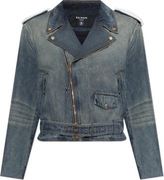 Balmain Denim Jas Met Riem - Heren - Spijkerjassen - Blauw - L - Denim - Jassen