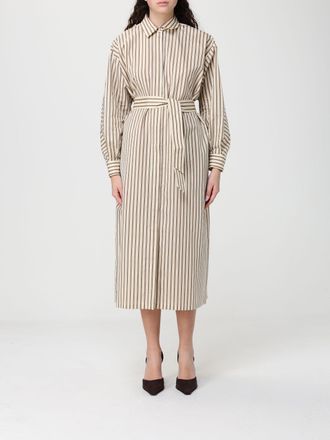 Max Mara Striped Cotton and Silk Chemisier Dress