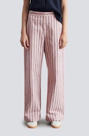 & Other Stories Stripe Stretch Cotton Pants in Pink Medium Dusty at Nordstrom, Size 10