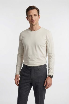 Olymp Longsleeve OLYMP, Herren, Gr. 3XL, sanftes wei&szlig;, Single Jersey, Obermaterial: 60% Baumwolle, 40% Modal, regular fit, Rundhals, Shirts Longsleeve, Sing