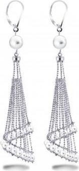 Allurez White Freshwater Chandelier Pearl Earrings in Sterling Silver