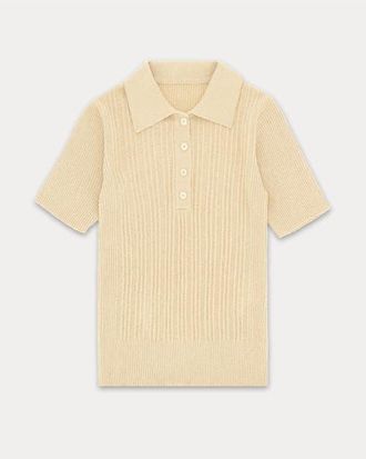 Fortela Camille Terry Polo Shirt in Cream at Nordstrom, Size X-Small Eu