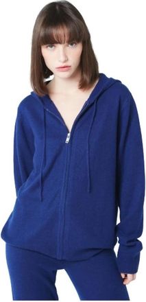 Les Tricots de L&eacute;a Breigoed - Dames - Vesten met rits - Blauw - S - Kasjmier - Hoodies & sweatvesten