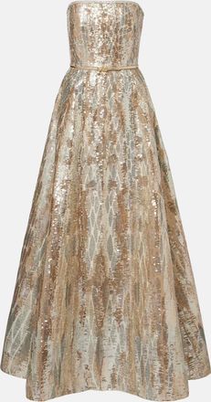 Elie Saab Sequined bustier gown
