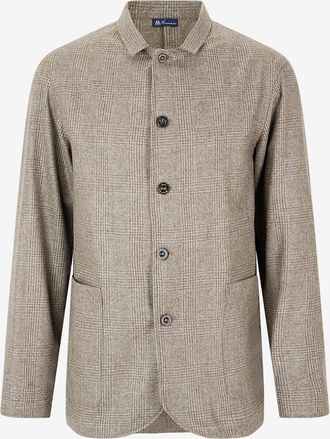 Finamore Hemdjacke aus Schurwolle mit Glencheck-Karos