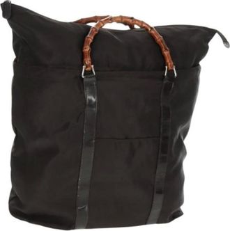 Gucci Pre-owned Tote Bags, female, Brown, Size: ONE SIZE Pre-owned Nylon Tote Bag