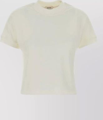 Versace stretch cotton crew neck short sleeve top