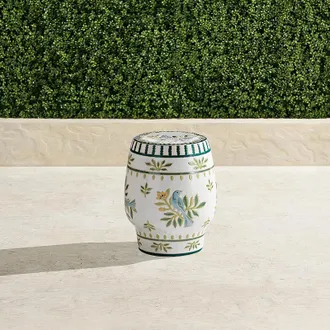 Frontgate Delia Handpainted Accent Stool - Individual - Frontgate