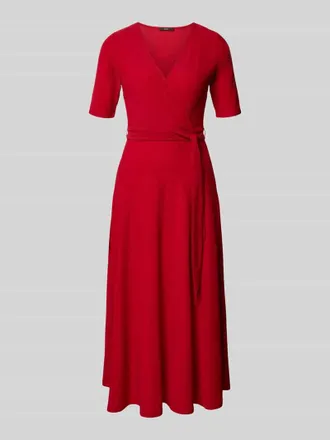 Zero Wickelkleid mit V-Ausschnitt und Bindeg&uuml;rtel in Hellrot, Gr&ouml;&szlig;e 34